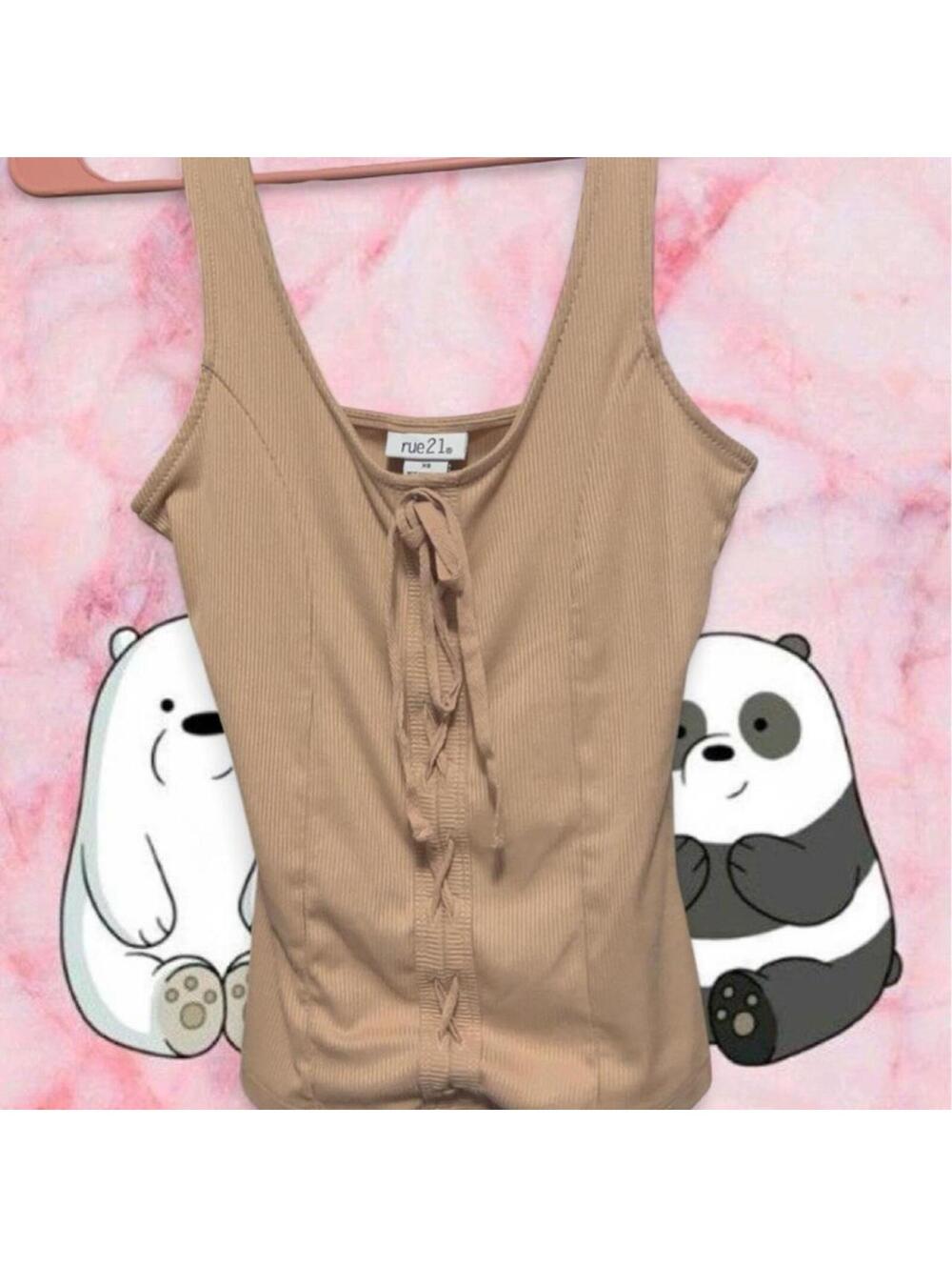 Rue 21 Women's Tan and Pink Vests-tanks-cami - Picture 2 of 7